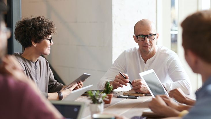 An image from a meeting with a client